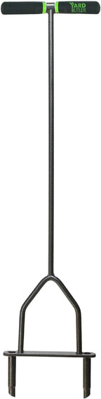 Yard Butler Manual Lawn Coring Aerator, ID-6C - Lawn Care Tool for Aerating - Long-Handled - Power-Coated Steel Construction - Comfortable Cushioned Handles Garden Tool - Easy to Use