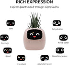 Smart Plant Pot with Expression, AI Intelligent Flower Pot for Indoor Decoration, Smart Garden Pot with Water/Light/Temperature Sensors, Ivy AI Planter(Pink)
