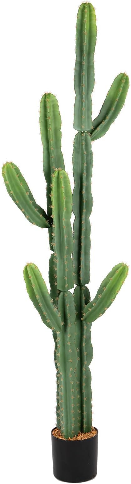 Nafresh UV-Resistant Artificial Fake Cactus Plants 6ft – Large Faux Cowboy Cactus for Indoor & Outdoor Home, Office, or Garden Decor