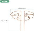 M METERXITY 2-Pack Monstera Plant Support, 11x5.9 Inch Reusable Sturdy Alloy Plant Support Stakes Unique Design for Potted Plants Flowers/Vegetables/Indoor Outdoor Climbing Plants [Copper]