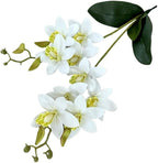 Soft Film Leaf Double Fork 9-Head Tiger Head Orchid Home Living Room DIY Flower Arrangement Ornaments Wedding Flowers (Color : 10)
