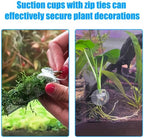 AQUANEAT 20 Pack Aquarium Suction Cups with Clips 3/16" air Hose and Adjustable Zip Ties for Aquarium Fish Tank Decoration Moss Shrimp Nest