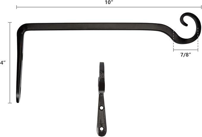 Mkono Plant Hangers Indoor, 10 Inch Metal Plant Bracket, Decorative Wall Hooks for Hanging Plants, Bird Feeder, Flower Basket, Wind Chimes, Home Outdoor Decor, 2 Pack Black