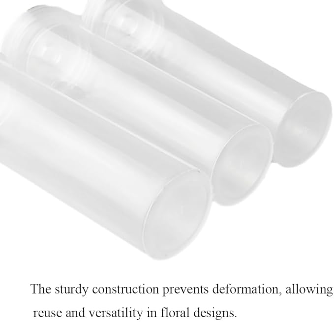 HAHIYO 10PCs 4.3X1.5inch 60ml Transparent Plastic Floral Tubes Floral Water Tubes Flower Vials with Silicone Cap for Plants Fresh Flowers Arrangement Decoration Milkweed Cutting Florist Supplies