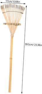 Milisten Gardening Tool Bamboo Rake Wood Handle Small Garden Rake for Loosening Weeding Gardening Tasks