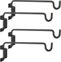 AILIN YELOKIE 16" 360° Swivel Plant Hanger (4-Pack) - Heavy Duty Solid Steel Wall Hook, 12-Directional Adjustable for Bird Feeders, Outdoor/Indoor Plants, Garden & Patio, Rust-Resistant Black