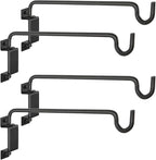AILIN YELOKIE 16" 360° Swivel Plant Hanger (4-Pack) - Heavy Duty Solid Steel Wall Hook, 12-Directional Adjustable for Bird Feeders, Outdoor/Indoor Plants, Garden & Patio, Rust-Resistant Black