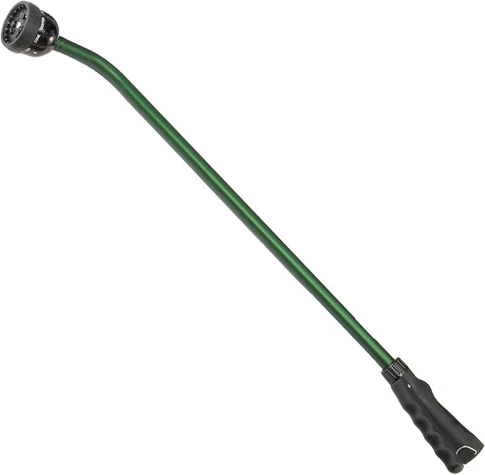 Dramm Touch-N-Flow Rain Wand – 30” Long, Blue – Full Watering Flow with Trigger-Style Shut-Off Valve & Lock – High-Flow, Gentle Spray for Gardens, Hanging Baskets & Flowerbeds