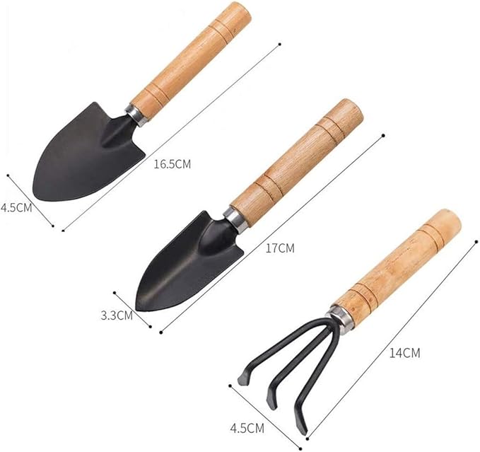 3PCS Mini Garden Tools Sets Durable Gardening Hand Tool Ergonomic & Rust Resistant for Women Kid Men Gardener