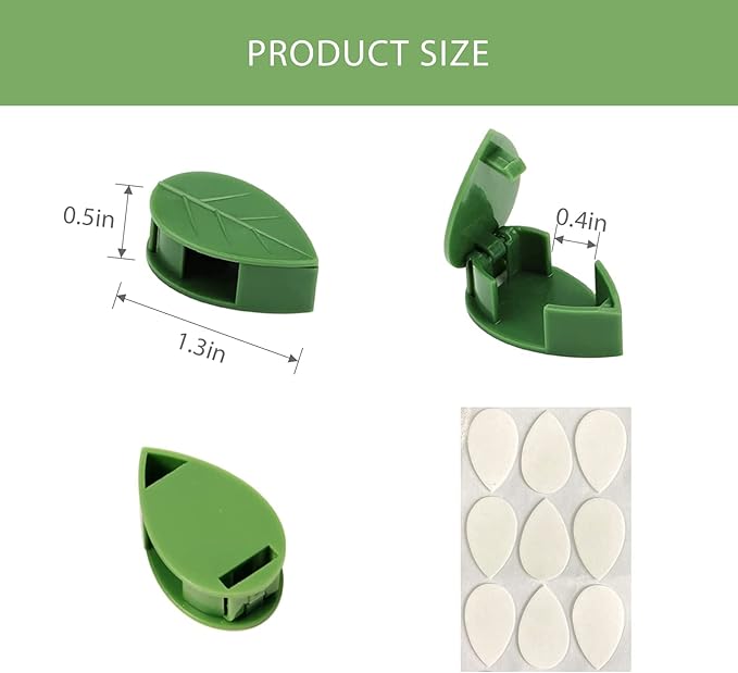 Plant Clips for Climbing Plants（40 Pack）, Self-Adhesive Fixer, Plant Climbing Wall Fixture Clips for Supporting Stems Grow Upright, Vines Traction, Cable Wire Fixing