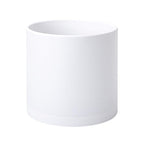 D'vine Dev 10 Inch Plastic Planter Pots for Plant Pot with Drainage Hole and Seamless Saucers, White Color, 74-X-A-2