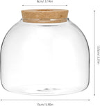 ULTECHNOVO Glass Terrarium Jar with Wood Stopper for Hydroponic Plants and Moss - 5.90 Inch Airtight Container for Micro Landscape Decor in Bedroom, Office, or as Gift for DIY Gardeners