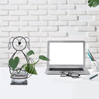 Desktop Glass Planter Vase Holder, Metal Dog Plant Terrarium Stand for Plants Creative Decorations for Home Patio Lawn Garden …