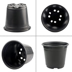 KINGLAKE 100 Pcs 6" Plastic Plants Nursery Pots Seedlings Flower Plant Container Seed Starting Pots Black