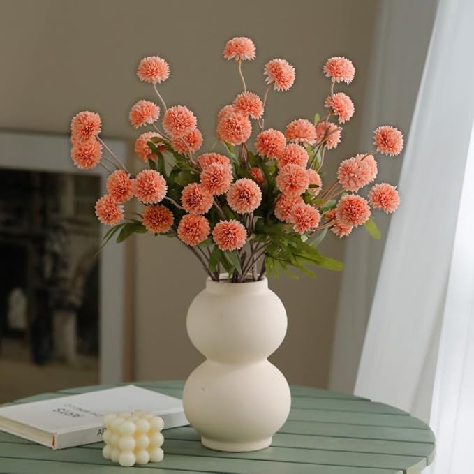 Fake Flowers Artificial Flowers Room Decor Aesthetic Table Decor (Orange)