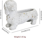 Vintage Cement Animal Planter Pots,Cement Succulent Planter,Indoor & Outdoor Garden Decor Rustic Shabby Flower Plants for Home,Patio,Balcony(White Dog)