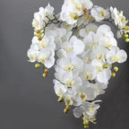 2 Pcs Orchid Stems 38" Artificial Flowers Real Touch Latex Faux Phalaenopsis Branches White Artificial Flowers for Wedding Party Home Garden Decor (White)