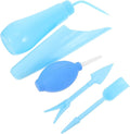 Mikikit Garden Tool Set Succulent Planting Accessories, 5pcs Crystal Blue Hand Tools Kit for Yard Gardening and Potted Plant Care