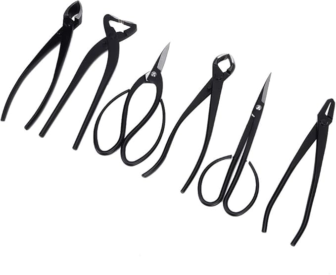 6pcs Multifunctional Bonsai, Plant Set Bonsai Tool Set with Storage Bag Professional outil Tree Scissors Trimming Cutting