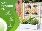 Durable Resin Raised Garden Bed with Drainage Holes & Reinforced Corners - Lightweight Flower Boxes Outdoor for Vegetables, Herbs, and Patio Garden Enclosure System (Ashen, 43.43*18.27*59.29)