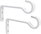 saffruff 6 Inch 2 Pack Heavy Duty Outdoor Plant Hangers for Hanging Baskets, Iron Hanging Plant Brackets, Metal Plant Wall Hooks for Lantern, Bird Feeder, Windchime, White