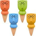 Terracotta Watering Stakes Large Head 4-Pack - Eco-Friendly Indoor/Outdoor Automatic Plant Hydration System, Delightful Slow Release Watering for Time-Saving Care