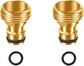 Garden Water Pipe Quick Connector, No-Leak 3/4 Inch GHT Thread Fitting Water Hose Male Adapter, Heavy-Duty Rust Resistant Brass Water Pipe Connect, Easy to Use (2 Male Connect）
