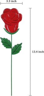 YEAHOME Valentines Day Decorations Outdoor, Set of 6 Rose Metal Flowers Decorative Garden Stakes for Valentines Day Decor, Lovely Yard Stakes for Home Lawn Pot Flowerbed Wedding Anniversary