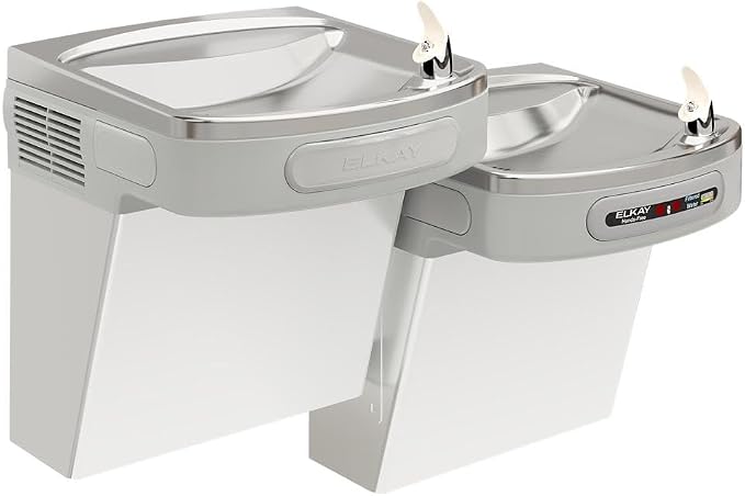 Elkay LZOSTL8SC Wall Mount Versatile Hands-Free Activation Bi-Level ADA Cooler Filtered Refrigerated Stainless