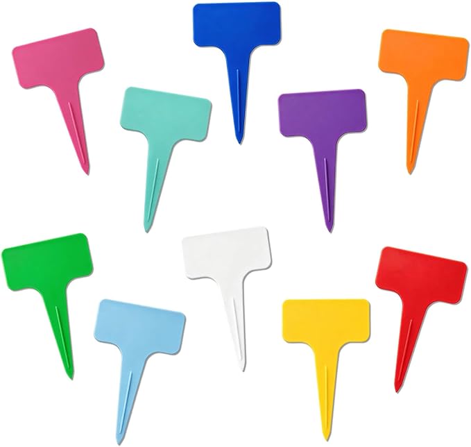 200 Pcs Thick T-Type Plant Labels, 4 Inch Waterproof PP Hard Plastic Garden Markers, Reusable Nursery Tag Stakes for Indoor Outdoor Potted Plants, Seedlings, Flowers, Vegetables & Herbs