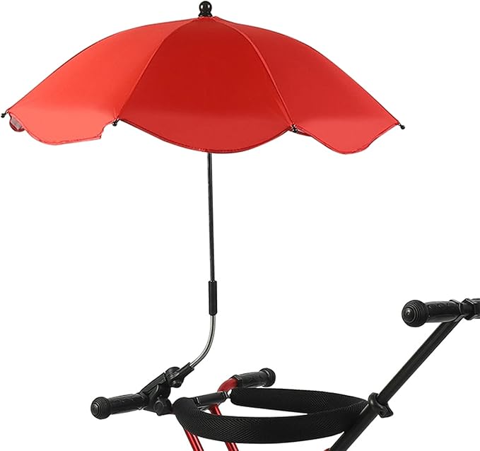 Chair Umbrella with Clamp Portable Adjustable Angle Sun Shade UPF 50+ for Beach Patio Strollers and Folding Chairs Polyester Rubber
