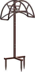 TomCare Garden Hose Holder Detachable Metal Water Hose Holder Hose Hanger Heavy Duty Free Standing Hose Storage Stand for Outside, Brown