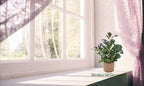 12.6" Fake Plants in Brown Ceramic Vase Real Looking and Touching Evergreen Ficus Leaf Faux Plant indoor for Book Shelf Bathroom Office Desk Kitchen Counter Bedroom Small Space Artificial Plant Decor