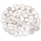 Terrarium Supplies,Virekm River Rocks Decorative Ornamental Pebbles,Garden Landscaping Stones,Gravel Filler for Home Decoration Flower Bed Fish Tank Plants Vases Succulents (1, White, 1 Pounds)