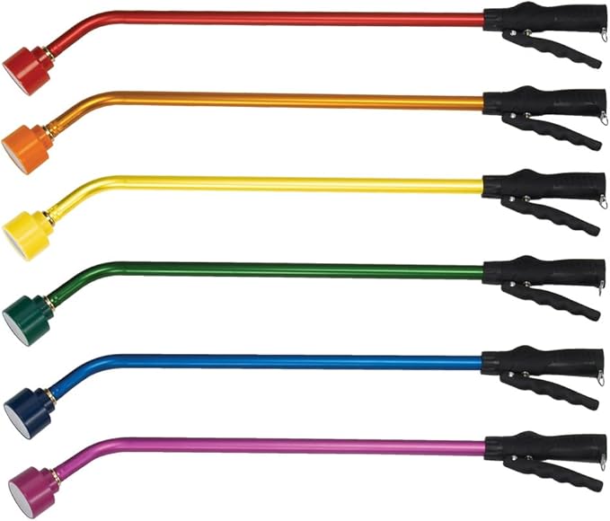 Dramm Touch-N-Flow Rain Wand – 30” Long, Red – Full Watering Flow with Trigger-Style Shut-Off Valve & Lock – High-Flow, Gentle Spray for Gardens, Hanging Baskets & Flowerbeds