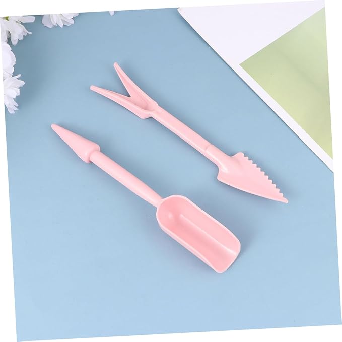 HEMOTON Succulent Planting Tool Set 20pcs (16cm Pink) Plastic Transplant Gardening Tools for Bonsai and Flowerpot Use Household Gardening Accessories