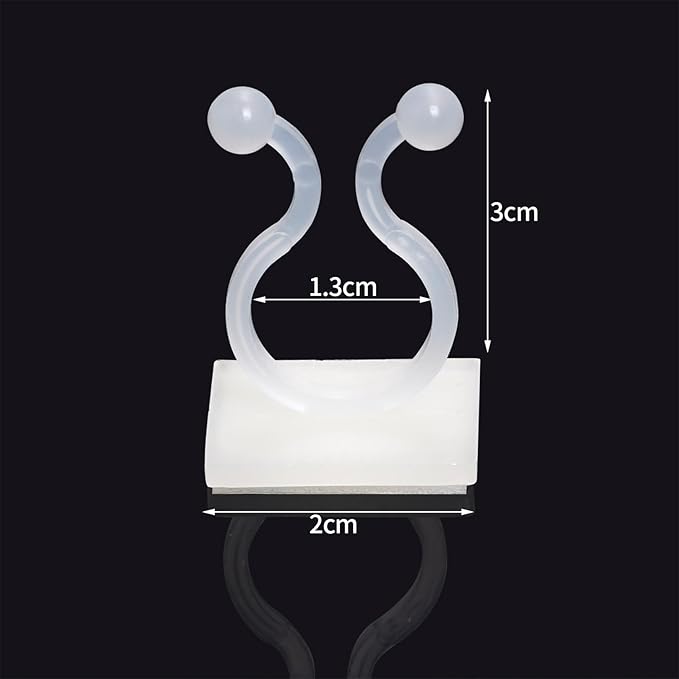 100pcs Wall Plant Clips for Climbing Plants Self Adhesive Clips Plant Hooks for Wall Fixture Clips Plastic Clips Cable Plant Holder Green&White (100, White)