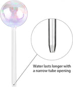 Tomorotec [4 PCS] Light Iridescent Rainbow Gradient Color Clear Glass Self-Watering System Spikes, Automatic Plant Waterer Bulbs