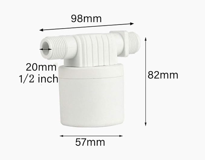 automatic water level control valve, float valve, used for water tower, solar energy, livestock pond, aquarium, automatic water storage irrigation (1/2" Side entry)