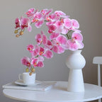 Artificial Phalaenopsis Orchid Realistic Faux Flower for Home Decoration, Hallway, Dining Table, and Living Room(7-headpurple)