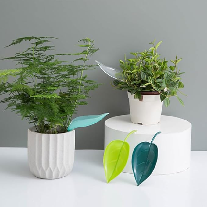6Pcs Creative Leaf-Shaped Water Funnel Innovative Garden Plant Watering Device for Irrigation and Drainage