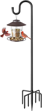 ANIDEER 84" Shepherds Hooks for Outdoor, Heavy Duty Bird Feeder Pole with 7 Prongs Base for Hanging Lantern, Hummingbird Feeder, Plant Baskets, Shepherds Hook for Bird Feeders for Outside, 1 Pack