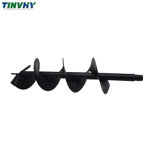 8-in Earth Auger Drill Bit, Garden Plant Flower Auger Rapid Planter Compatible Gas Powered Post Fence Hole Digger with 3/4 Shaft