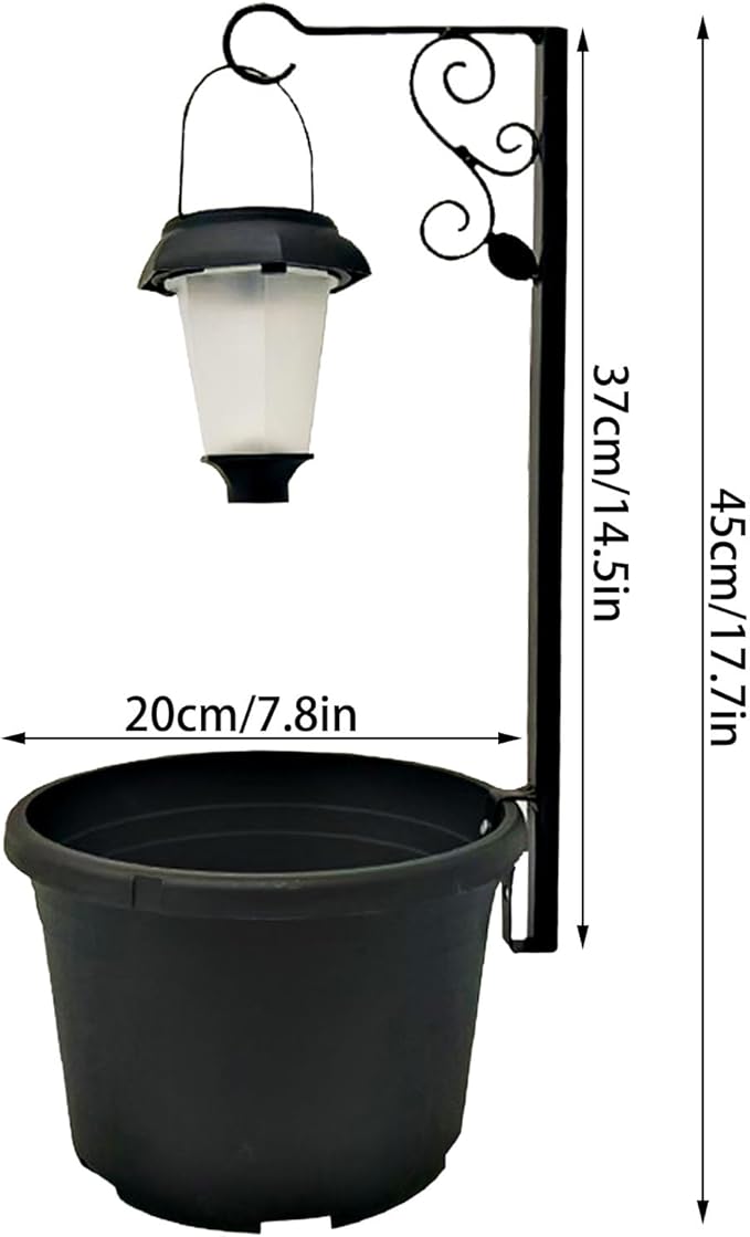 Solar Outdoor Floor Lamps with Planter, 2 in 1 Waterproof LED Solar Lamps Post Light, Matte Black Outdoor Flower Pots, Outdoors Lamps for Patio, Backyard, Pathway, Garden, Lawn (2PCS)