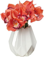 HUFFA Moisturizing Hand-Feeling Orchid Bundle Home Living Room Decoration Ornaments Fake Flower Bonsai Hand-Feeling Phalaenopsis(Deep Pink)