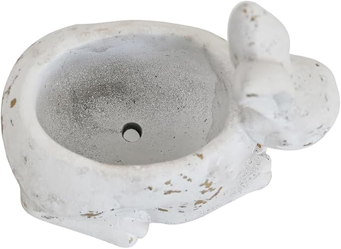 Vintage Cement Animal Planter Pots,Cement Succulent Planter,Indoor & Outdoor Garden Decor Rustic Shabby Flower Plants for Home,Patio,Balcony(White Rabbit)
