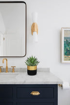 Briful Succulents Plants Artificial for Home Decor, Realistic Potted Fake Agave Plant, Gold Black Metal Pot, Cute Aloe Maguey Faux Plant, Shelves Tables Decor, Modern Farmhouse Kitchen Decorations