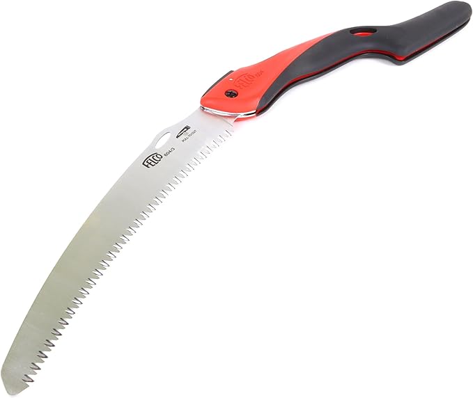 FELCO 604 Folding Pruning Saw –Curved Pull-Stroke Saw for Tree Trimming & Elevated Cut | Tree Branch Cutter | Folding Handsaw with Chrome-Plated 10" Blade, Non-Slip Handle, Blade Lock, Swiss Precision