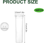 50 Pack 4.33 Inch Floral Water Tubes, 60ml Large Flower Tubes for Milkweed Cuttings, Plastic Floral Vials with Caps for Flower Arrangements, Butterfly Breeding & Florist Supplies