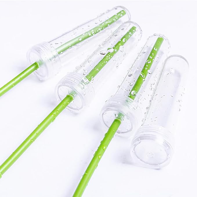 100 Set Floral Water Tubes with Single Rose Sleeve Flower Bouquet Bags Plastic Floral Vials Stem Water Tube Small Rose Water Holder Flower Wrapping Bags Rose Water Holder Florist Supplies